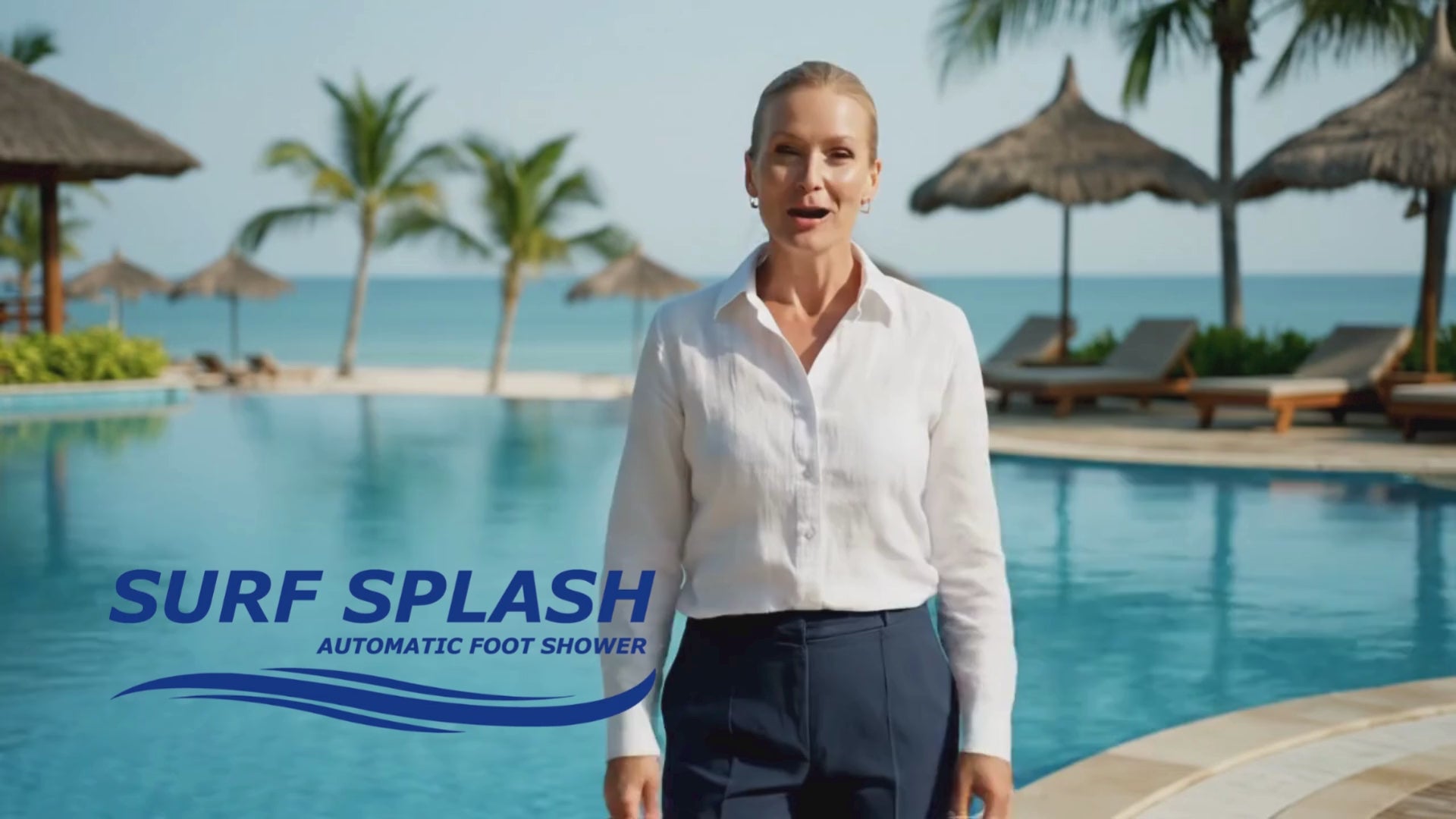 Load video: Resorts report HUGE savings on cleaning when they add a Surf Splash to every entrance. Your pool and guest areas will be cleaner, saving time and money for your property. Get your logo on the side of the best outdoor shower replacement for resorts: Surf Splash! Claim your quantity discount and get ready for the busy season now.